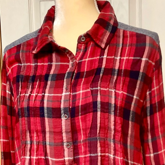 Vintage America Blues Tartan/chambray Flannel Artisan gorpcore style Shirt - Picture 9 of 10